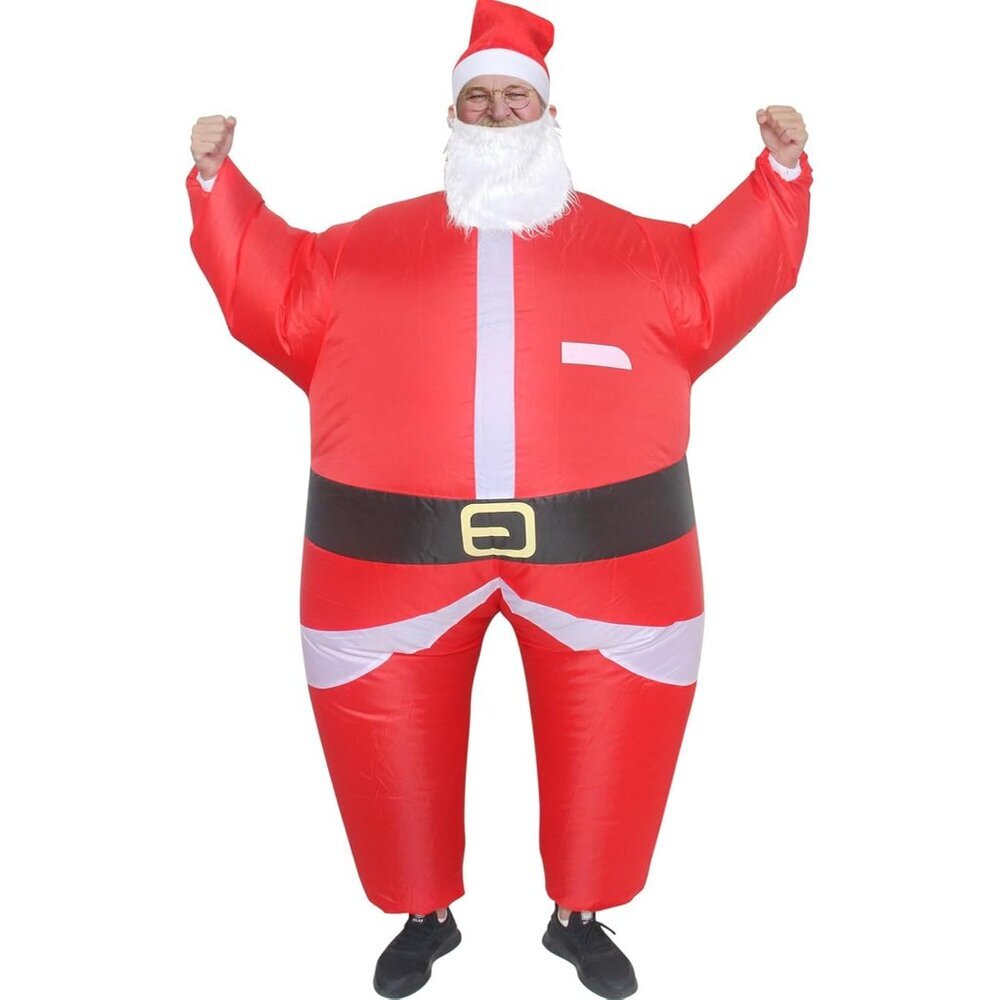 Santa Claus Inflatable Costume - Xmas Blow Up Suit Christmas Jumpsuit